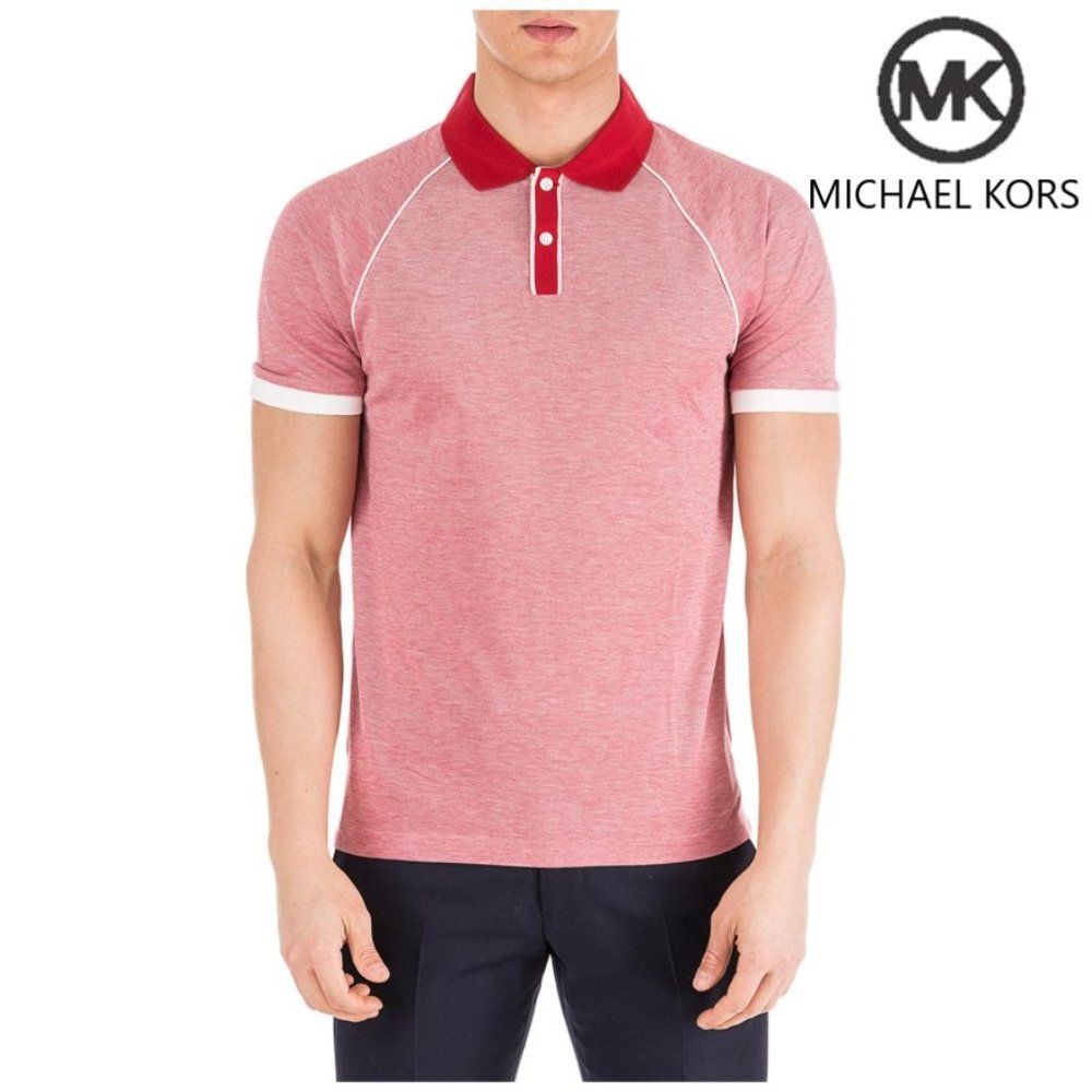 Michael Kors Silk Knit Polo. NWT. Men's. Red.